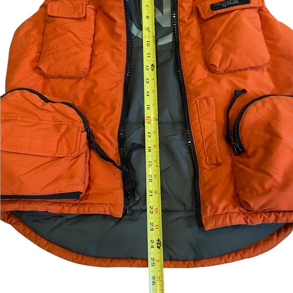 Nautica Puff Vest Orange Medium Zippers Vintage Mens NJC Unisex - Picture 2 of 6